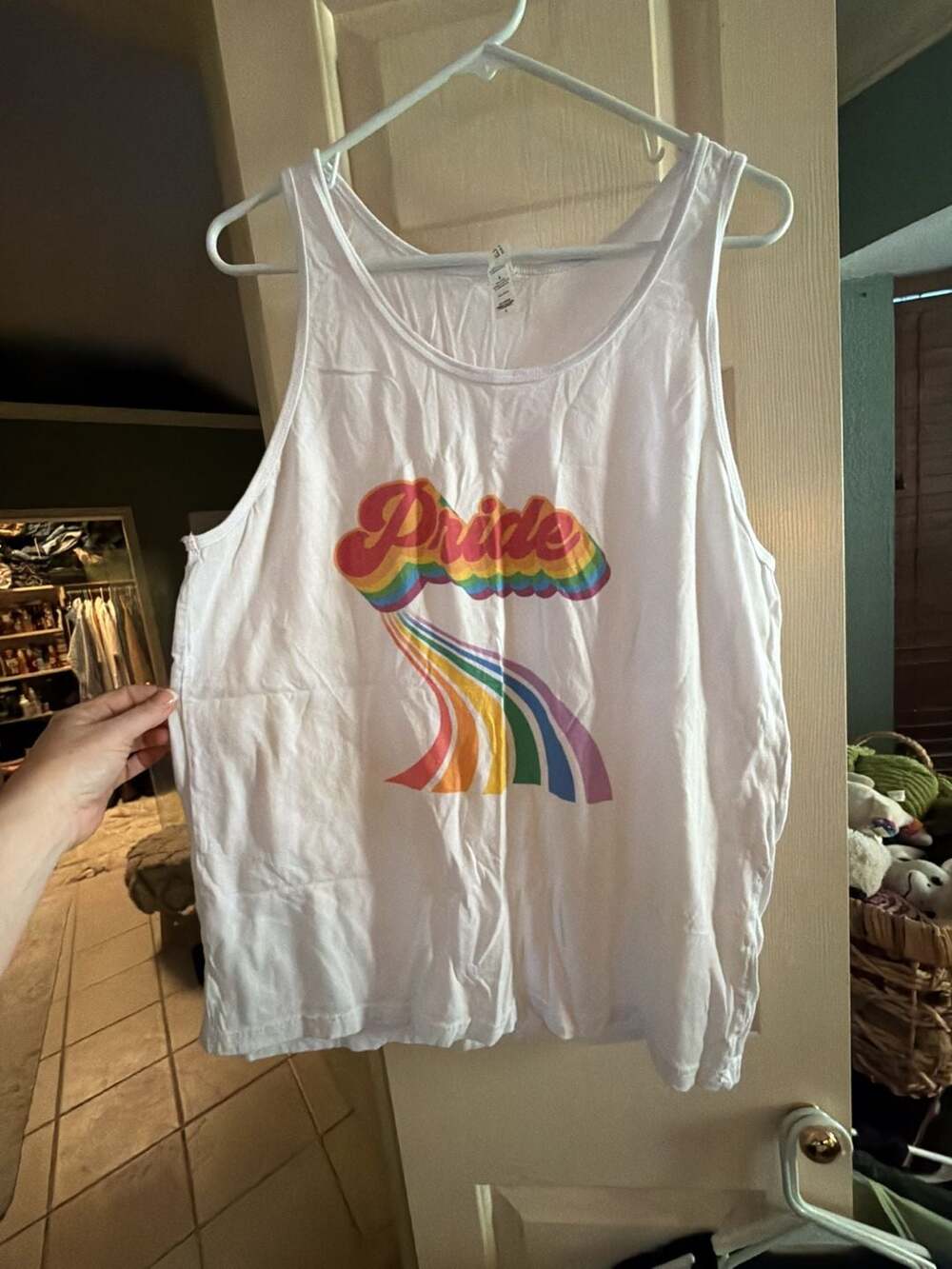 Bella+Canvas Pride Rainbow Graphic Tank Top Size Large